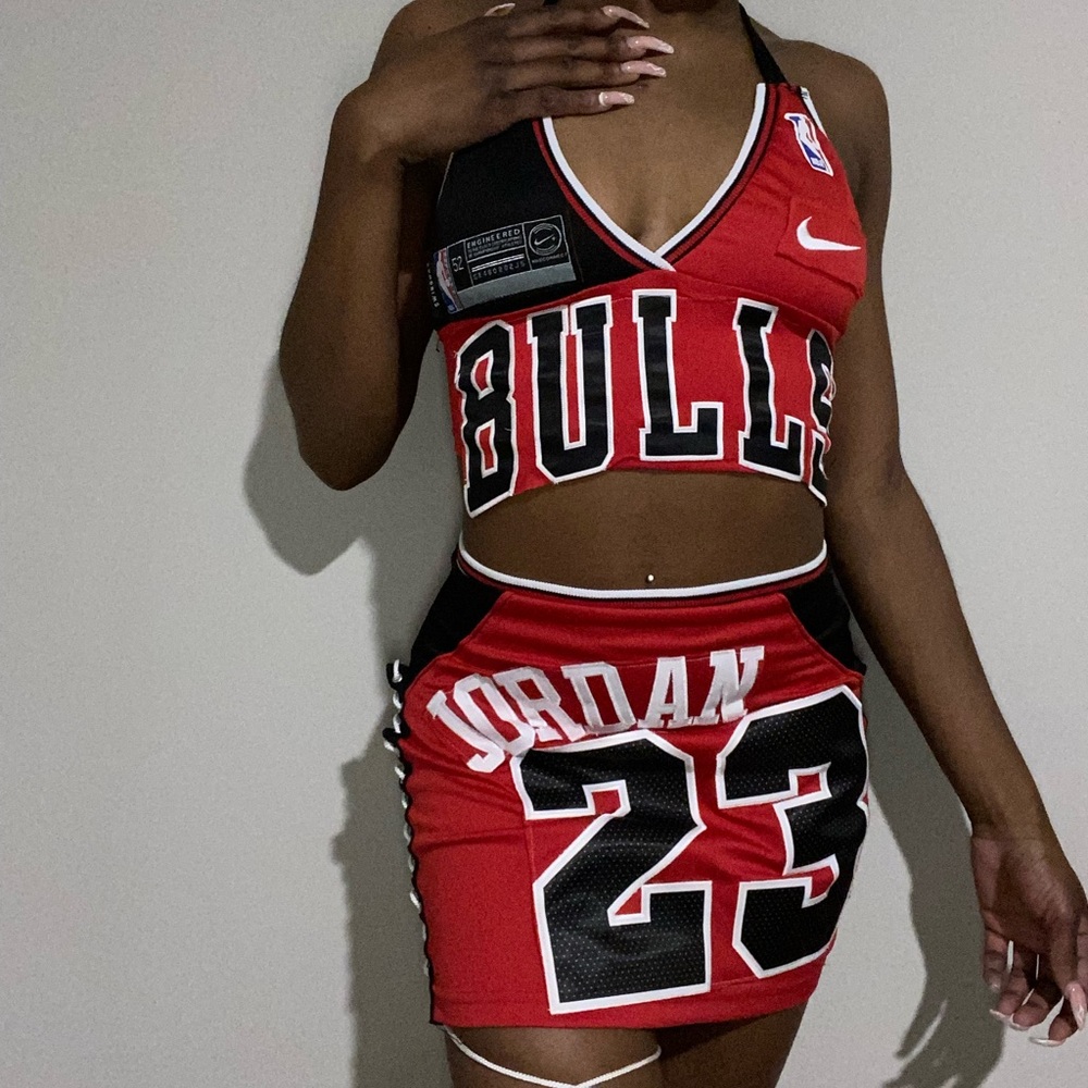 Michael Jordan inspired 2 piece jersey skirt set